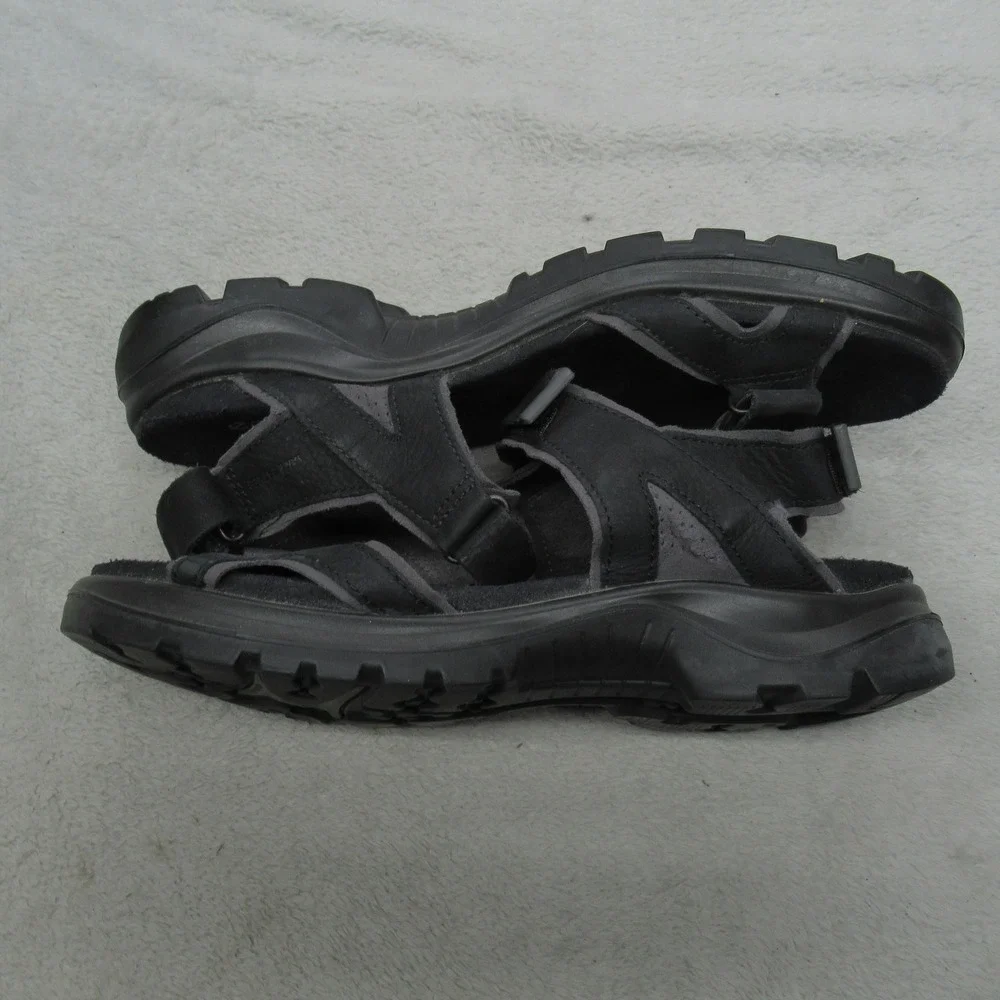 ECCO Mens 7 Yucatan Sandals Black Leather Adjustable Strap‎ Hiking Outdoor EU40
